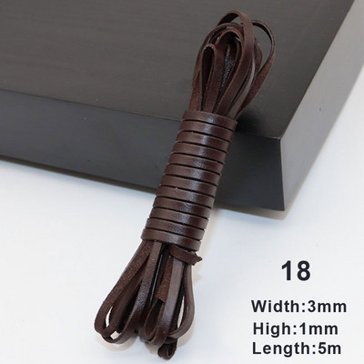5 metri Retro īstas ādas aukla, 3 mm plakana šķipsna govs ādas virve, piemērota kaklarota rokassprādzes, rotaslietu izgatavošanas piederumi.
