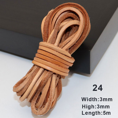 5 metri Retro īstas ādas aukla, 3 mm plakana šķipsna govs ādas virve, piemērota kaklarota rokassprādzes, rotaslietu izgatavošanas piederumi.
