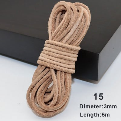 5 metri Retro īstas ādas aukla, 3 mm plakana šķipsna govs ādas virve, piemērota kaklarota rokassprādzes, rotaslietu izgatavošanas piederumi.