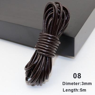 5 metri Retro īstas ādas aukla, 3 mm plakana šķipsna govs ādas virve, piemērota kaklarota rokassprādzes, rotaslietu izgatavošanas piederumi.