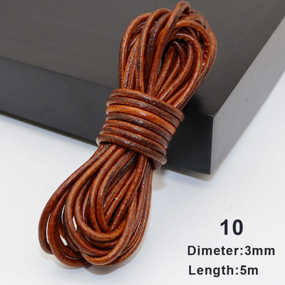 5 metri Retro īstas ādas aukla, 3 mm plakana šķipsna govs ādas virve, piemērota kaklarota rokassprādzes, rotaslietu izgatavošanas piederumi.
