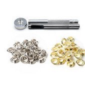 500 db 3,5 mm-es fém fűzőlyuk +1 szerszámkészlet Átvezetők bőr kézművességhez barkácsolás Scrapbooking cipők divat praktikus kiegészítők