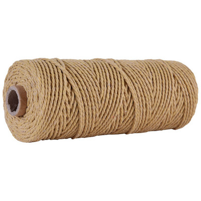 2,5 mm-es 100% pamut zsinór színes zsinórok bézs csavart kézműves makramé zsinór barkácsolás otthoni textil esküvői dekorációs kellék 110 yard