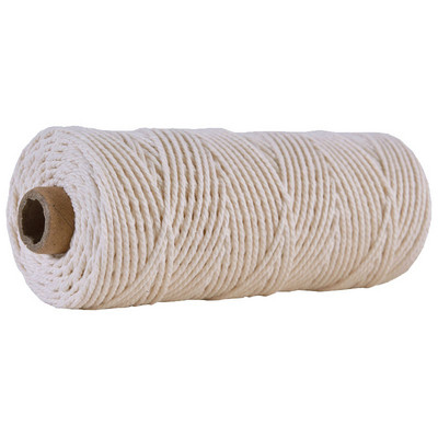 2,5 mm-es 100% pamut zsinór színes zsinórok bézs csavart kézműves makramé zsinór barkácsolás otthoni textil esküvői dekorációs kellék 110 yard