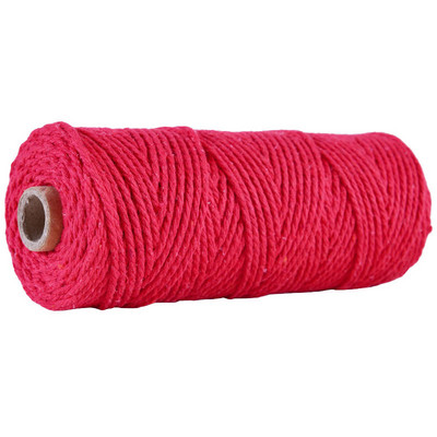 2,5 mm-es 100% pamut zsinór színes zsinórok bézs csavart kézműves makramé zsinór barkácsolás otthoni textil esküvői dekorációs kellék 110 yard