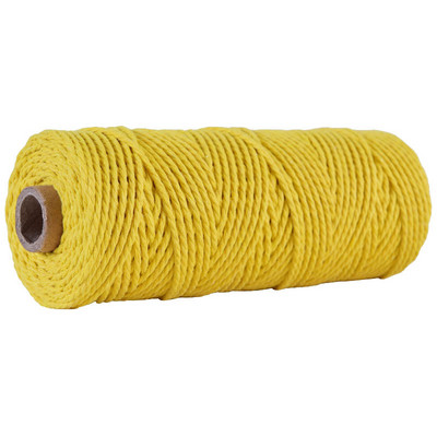 2,5 mm-es 100% pamut zsinór színes zsinórok bézs csavart kézműves makramé zsinór barkácsolás otthoni textil esküvői dekorációs kellék 110 yard