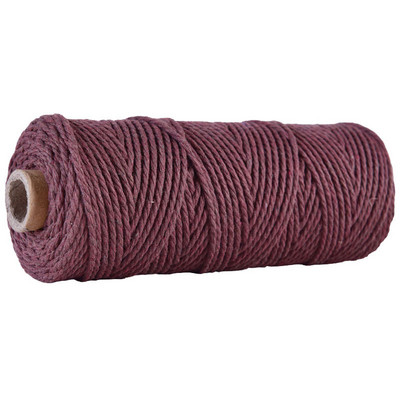 2,5 mm-es 100% pamut zsinór színes zsinórok bézs csavart kézműves makramé zsinór barkácsolás otthoni textil esküvői dekorációs kellék 110 yard