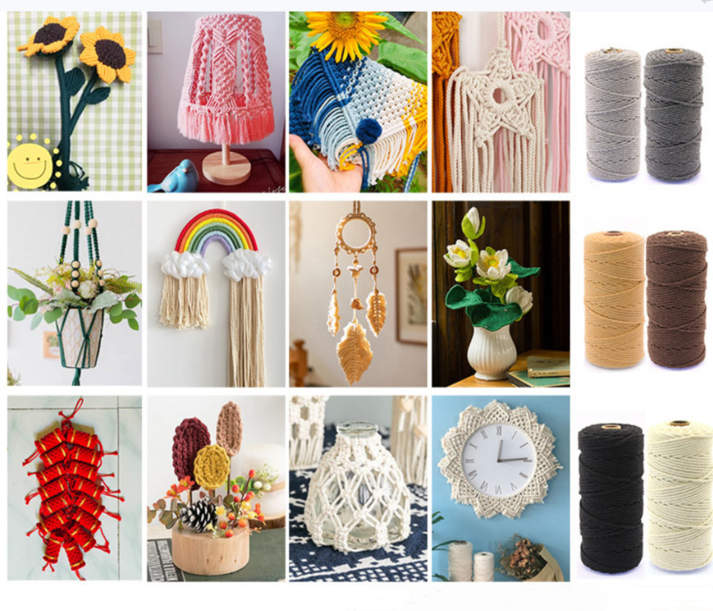 2,5 mm-es 100% pamut zsinór színes zsinórok bézs csavart kézműves makramé zsinór barkácsolás otthoni textil esküvői dekorációs kellék 110 yard