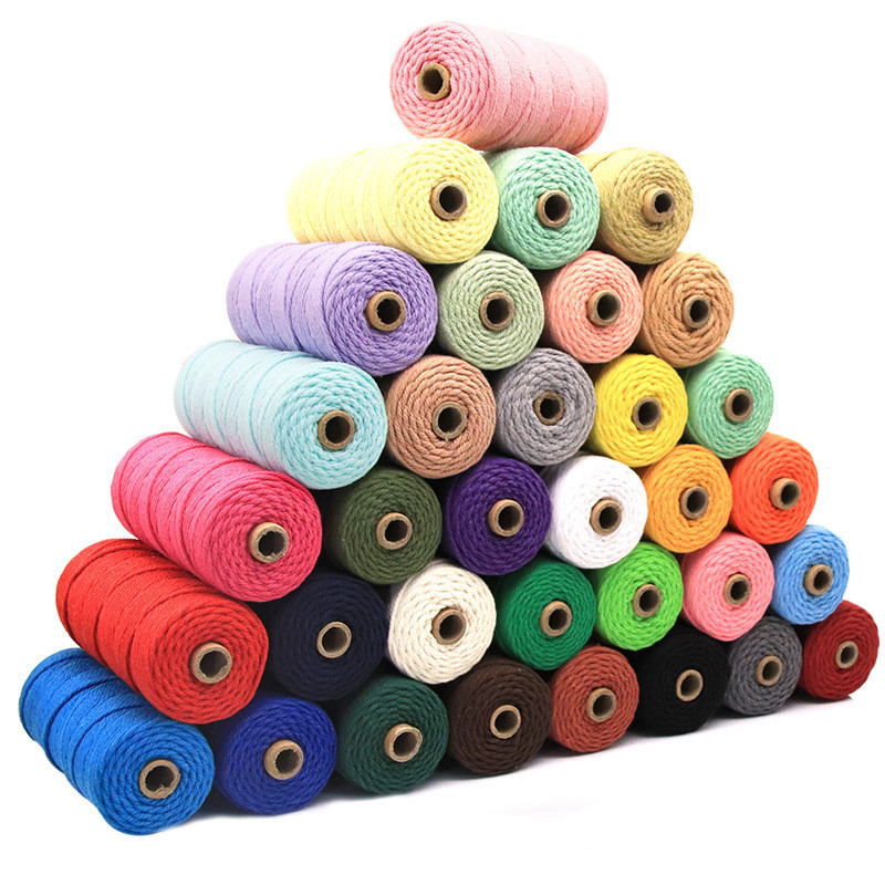 2,5 mm-es 100% pamut zsinór színes zsinórok bézs csavart kézműves makramé zsinór barkácsolás otthoni textil esküvői dekorációs kellék 110 yard