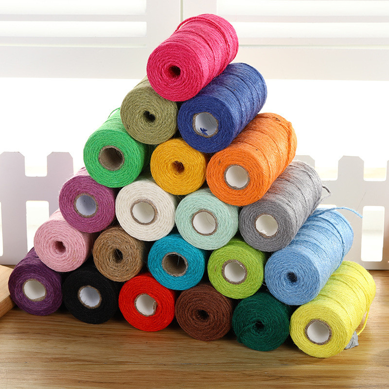100M/Rola Raznobojna jutena užad Prirodna juta Hessian konop Konop konoplja Pakiranje darova Konci Dekoracija božićnih događaja i zabava