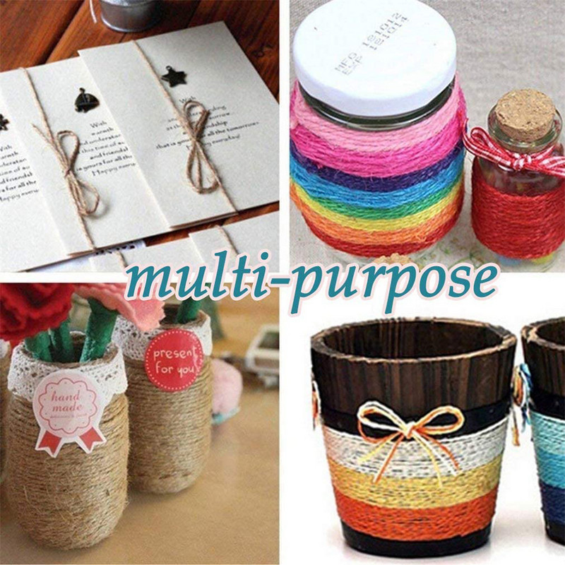 100M/Rola Raznobojna jutena užad Prirodna juta Hessian konop Konop konoplja Pakiranje darova Konci Dekoracija božićnih događaja i zabava