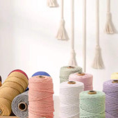 Μαλακό Macrame 2 χιλιοστών 10 μέτρα σκέλος βαμβακερές μπάλες DIY Craft Supplies Handcraft Benang Yarn Bohemia Decoration Fiber Art Supply