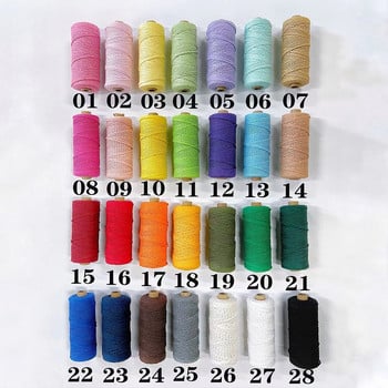 Macrame Soft 2mm 10Meters Strand Cotton Balls Направи си сам Craft Supply Ръчна изработка Benang Yarn Bohemia Decoration Fiber Art Supply