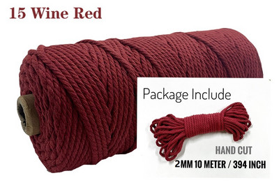 Macrame Soft 2mm 10Meters Strand Cotton Balls Направи си сам Craft Supply Ръчна изработка Benang Yarn Bohemia Decoration Fiber Art Supply