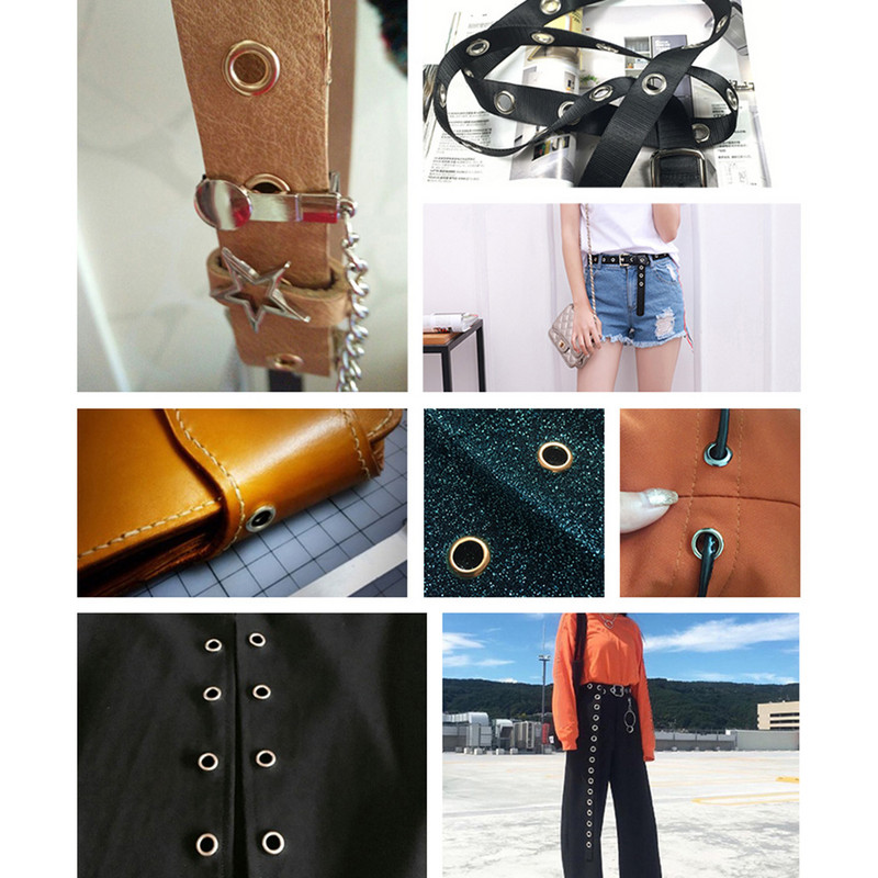 Sada kovových očiek pre domácich majstrov, kožené doplnky na oblečenie s klepacím nástrojom