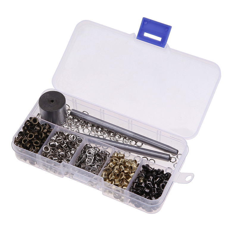 Sada kovových očiek pre domácich majstrov, kožené doplnky na oblečenie s klepacím nástrojom