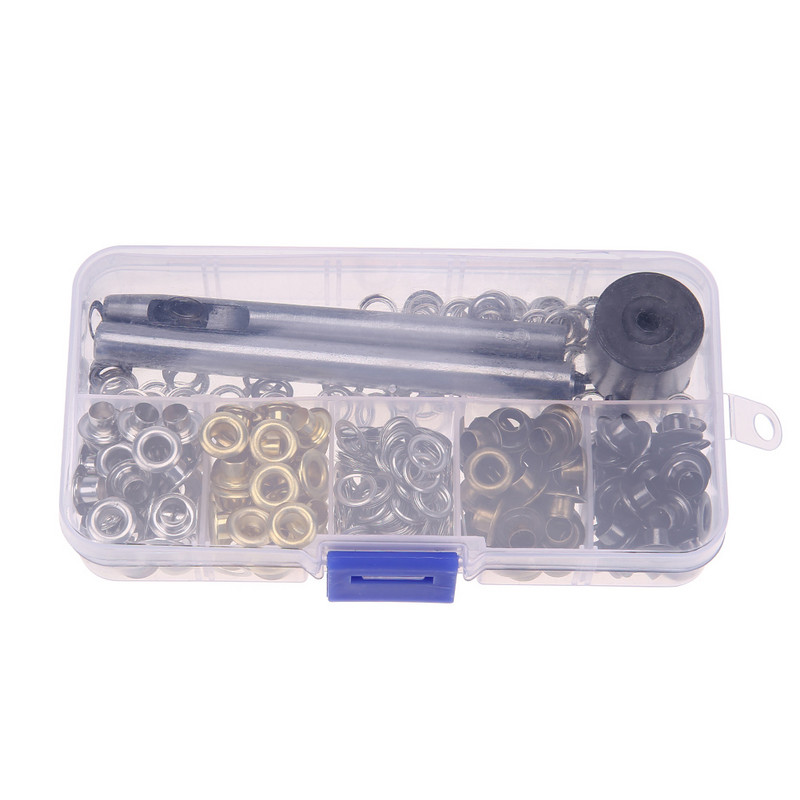 Sada kovových očiek pre domácich majstrov, kožené doplnky na oblečenie s klepacím nástrojom