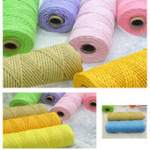 Snur din bumbac macaron de 2 mm și 10 metri Coarda de macrame Ață colorată Accesorii DIY pentru decorarea camerei