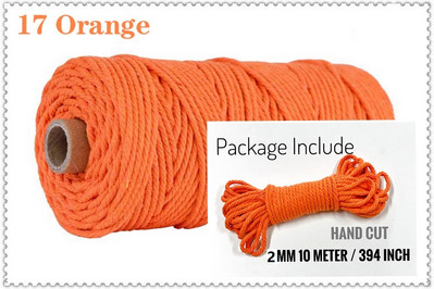 Snur din bumbac macaron de 2 mm și 10 metri Coarda de macrame Ață colorată Accesorii DIY pentru decorarea camerei