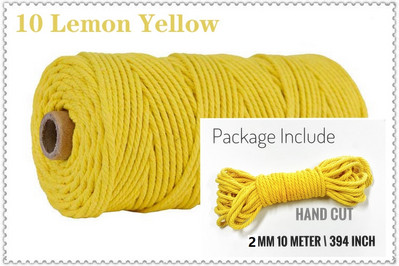 Snur din bumbac macaron de 2 mm și 10 metri Coarda de macrame Ață colorată Accesorii DIY pentru decorarea camerei