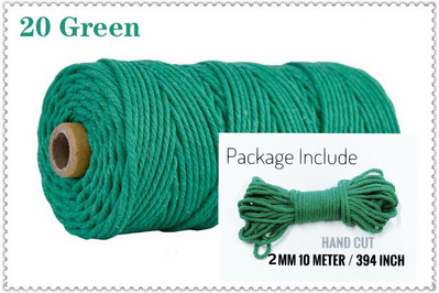 Snur din bumbac macaron de 2 mm și 10 metri Coarda de macrame Ață colorată Accesorii DIY pentru decorarea camerei