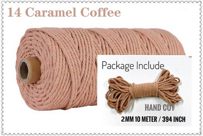 Snur din bumbac macaron de 2 mm și 10 metri Coarda de macrame Ață colorată Accesorii DIY pentru decorarea camerei