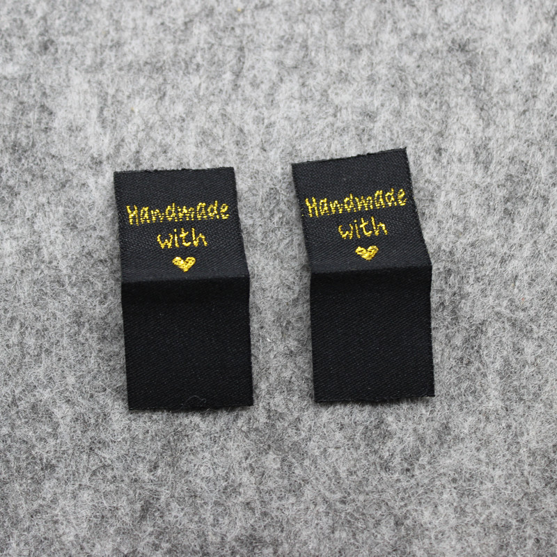 ručne vyrábané štítky so zlatými písmenami/ručne vyrábané zlaté štítky/tkané štítky na ručne vyrábané predmety štítok na oblečenie štítky na goliere