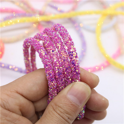 1 jard 6 mm smola svjetlucavo uže cijev kabel šljokice podrezivanje DIY nakit narukvica ogrlica odjeća cipele dekoracija za zabavu vjenčanje