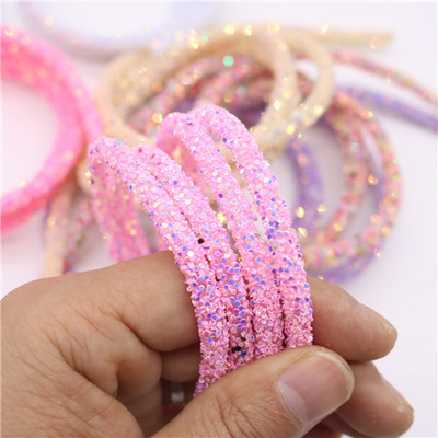 1 jard 6 mm smola svjetlucavo uže cijev kabel šljokice podrezivanje DIY nakit narukvica ogrlica odjeća cipele dekoracija za zabavu vjenčanje