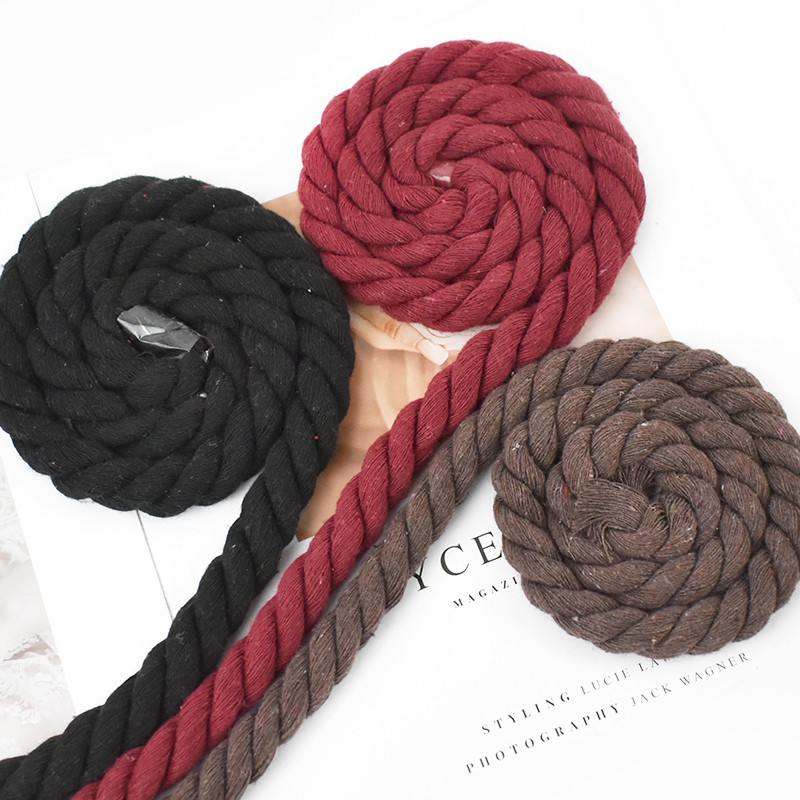 1/2M 20mm susuktas medvilninis virvelė, didelio atsparumo medvilninė virvė, stumiama maišelis Dekoratyvinės virvės „pasidaryk pats“ namų tekstilės diržo dirželis, amatas