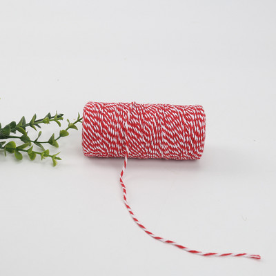 100 m medvilnės virvelės raudonos žalias baltos etiketės virvelės „pasidaryk pats“ amatai dovanų pakavimo juostelė, siūlai, siūlai Vestuvių kalėdinio dekoravimo reikmenys