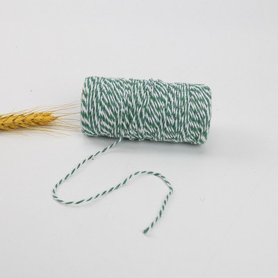 100 m medvilnės virvelės raudonos žalias baltos etiketės virvelės „pasidaryk pats“ amatai dovanų pakavimo juostelė, siūlai, siūlai Vestuvių kalėdinio dekoravimo reikmenys