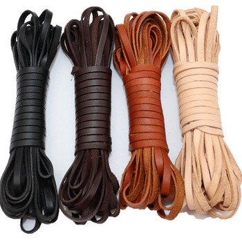 5 м/ролка ретро кожен шнур с кръгла/плоска нишка от въже от говежда кожа за направата си сам плетена гривна черна/кафява/кафе