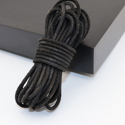 5 m/rullī Retro ādas aukla, apaļa/plakana virve