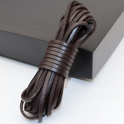 5 m/rullī Retro ādas aukla, apaļa/plakana virve