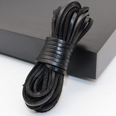 5 m/rullī Retro ādas aukla, apaļa/plakana virve