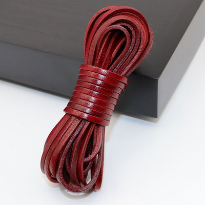 5 m/rullī Retro ādas aukla, apaļa/plakana virve