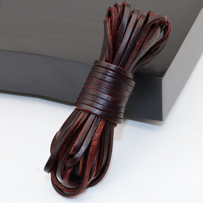 5 m/rullī Retro ādas aukla, apaļa/plakana virve