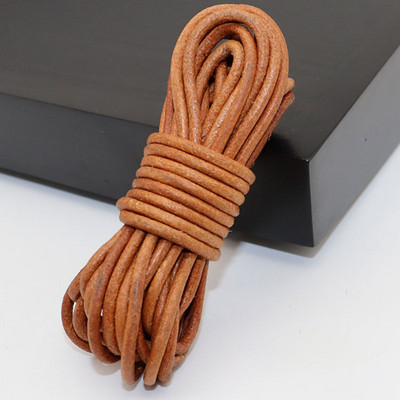 5 m/rullī Retro ādas aukla, apaļa/plakana virve