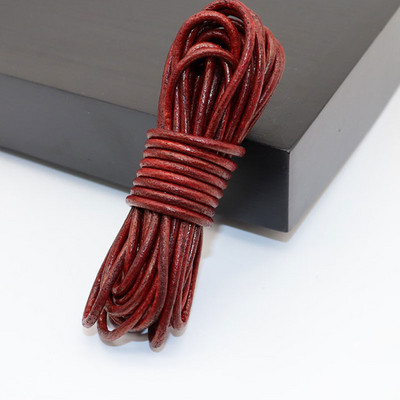 5 m/rullī Retro ādas aukla, apaļa/plakana virve