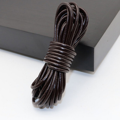 5 m/rullī Retro ādas aukla, apaļa/plakana virve