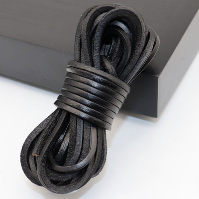 5 m/rullī Retro ādas aukla, apaļa/plakana virve