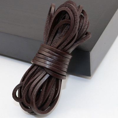 5 m/rullī Retro ādas aukla, apaļa/plakana virve