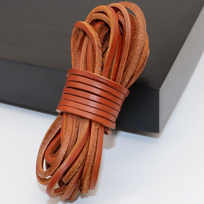 5 m/rullī Retro ādas aukla, apaļa/plakana virve