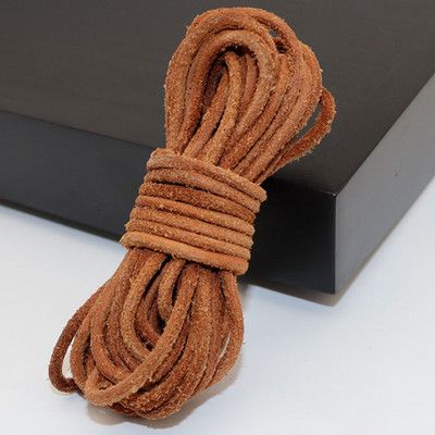 5 m/rullī Retro ādas aukla, apaļa/plakana virve