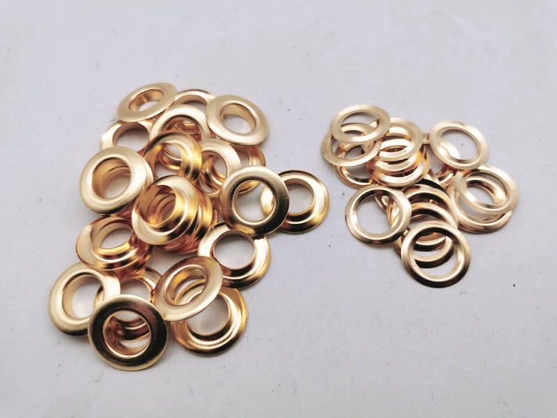 100 készlet 12 mm-es sárgaréz fűzőlyuk alátéttel Bőr kézműves javítógyűrű Fém lyukgyűrű átvezető készlet ruha vászonvarráshoz