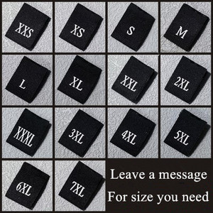 500 komada XXS~7XL crni i bijeli damast velike gustoće Oznake s brojevima veličine Izrežite i presavijte izvezenu odjeću Culotte naljepnice za njegu