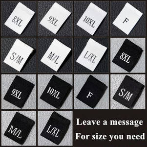 500 komada XXS~7XL crni i bijeli damast velike gustoće Oznake s brojevima veličine Izrežite i presavijte izvezenu odjeću Culotte naljepnice za njegu