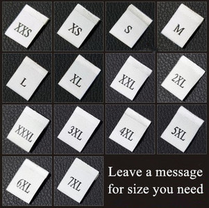 500 komada XXS~7XL crni i bijeli damast velike gustoće Oznake s brojevima veličine Izrežite i presavijte izvezenu odjeću Culotte naljepnice za njegu