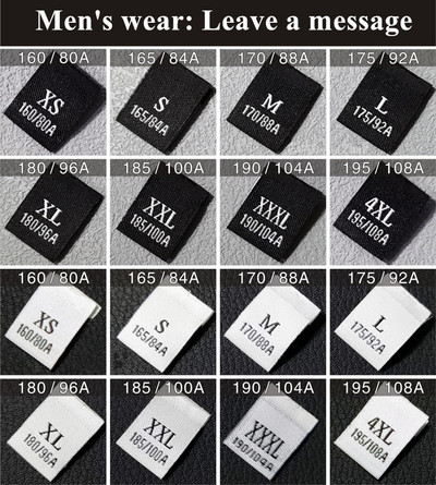 500 komada XXS~7XL crni i bijeli damast velike gustoće Oznake s brojevima veličine Izrežite i presavijte izvezenu odjeću Culotte naljepnice za njegu